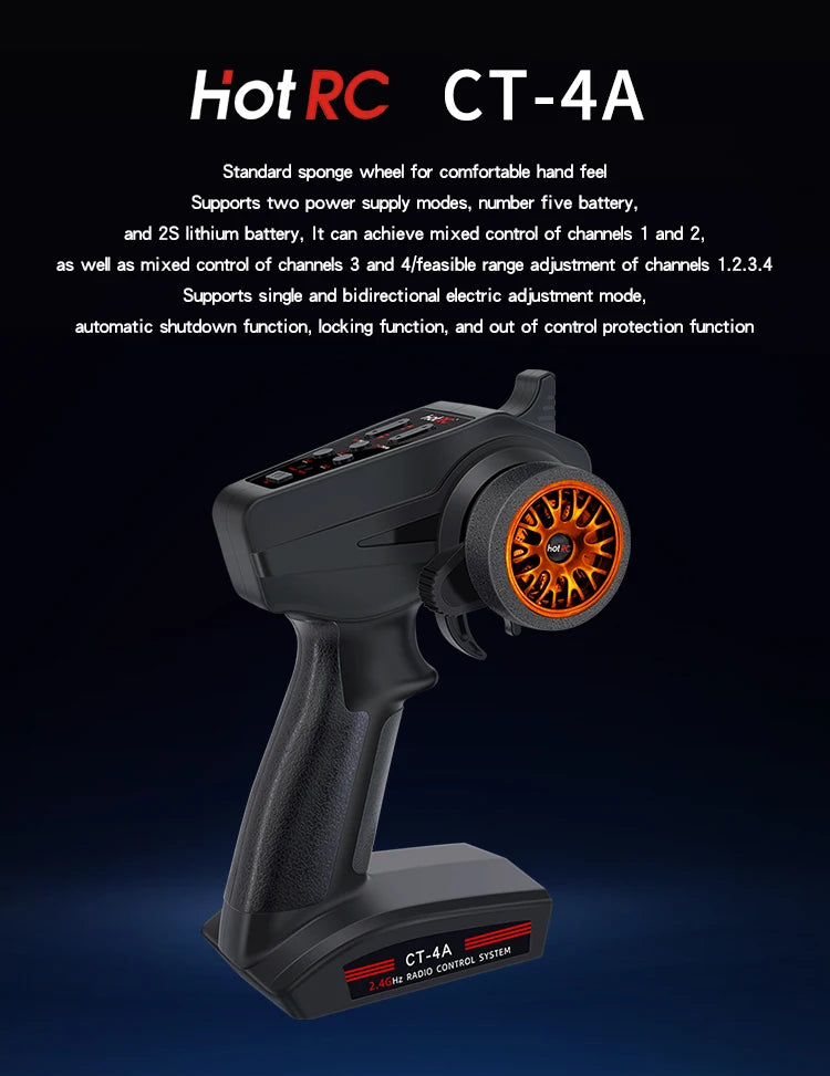 Hotrc CT-6A CT-4A 6CH 4CH 2.4GHz Radio System Transmitter Remote Controller with F-06A F-04A 6Ch Receiver for RC Car Boat Tank