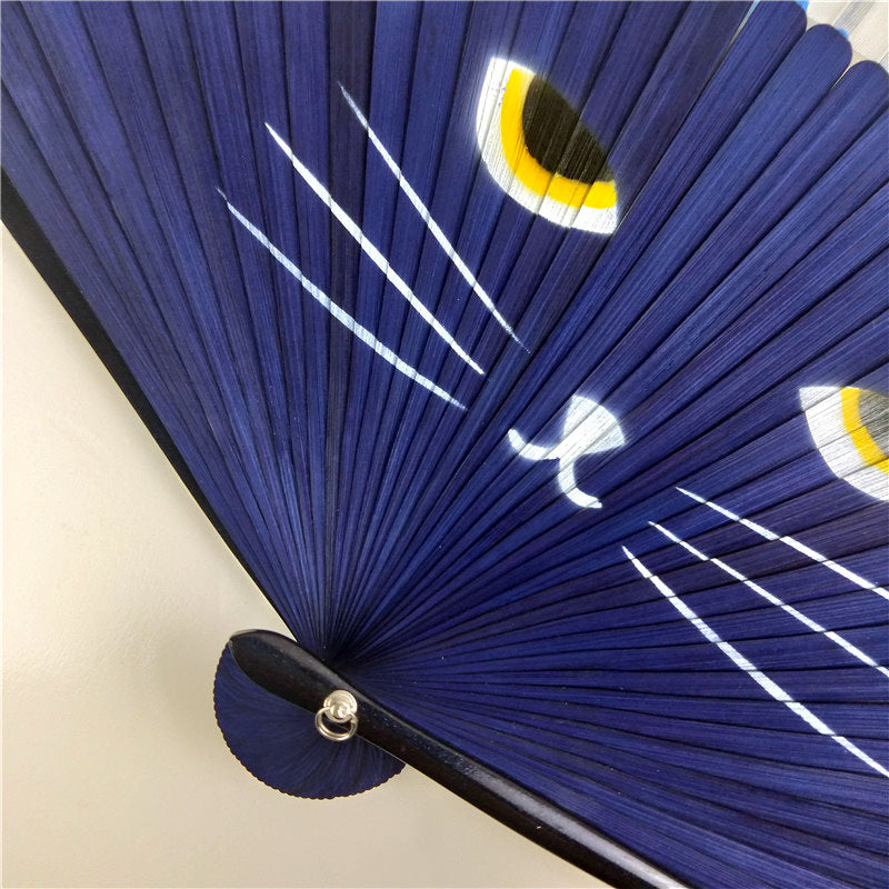 Cat Chinese Cartoon Silk Fashionable Japan style Hand Fans Popular Lovely Kitty fan Handheld Folding Women Girls show Fans