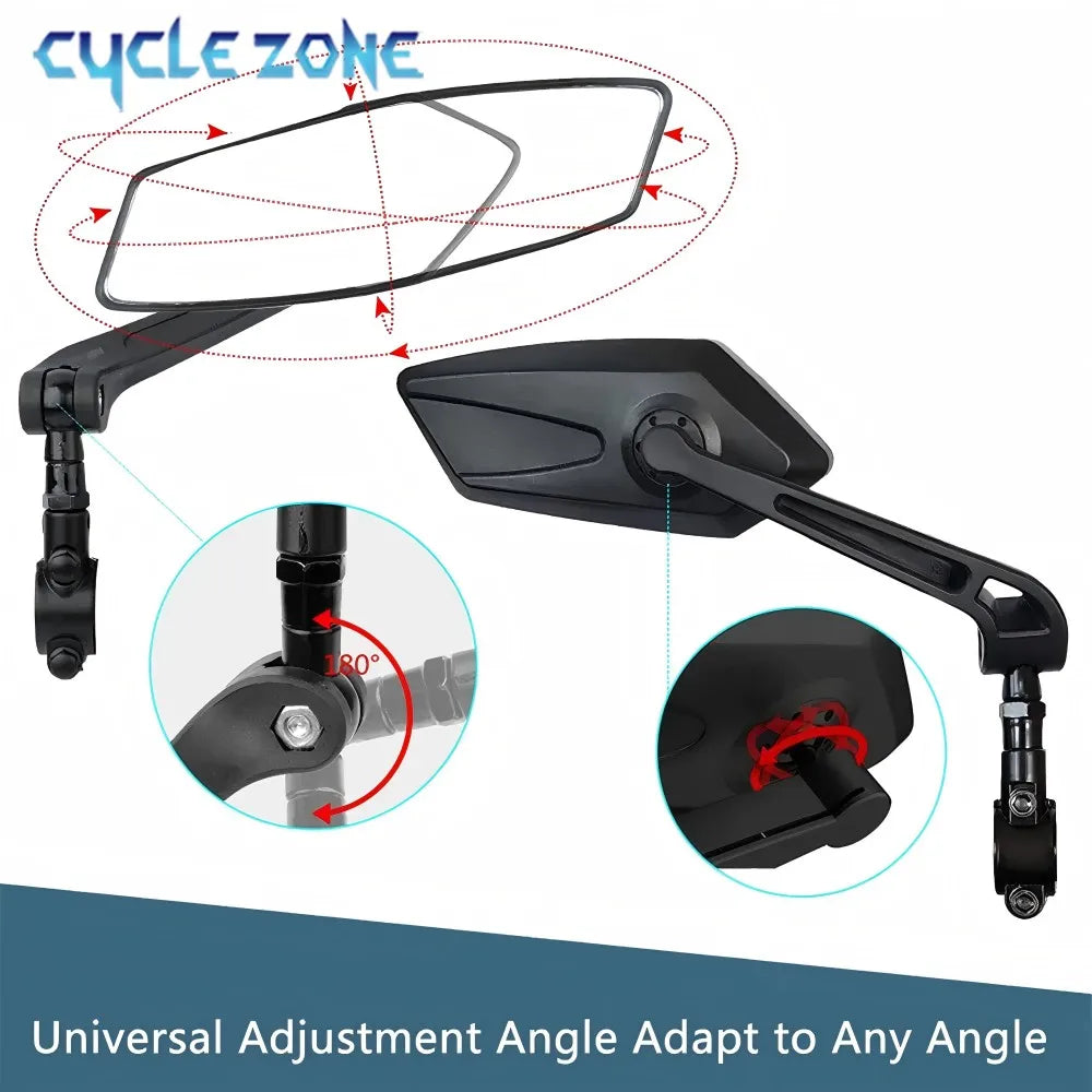 Bicycle Rear View Mirror Bike Handlebar Reflector 360° Rotatable Wide Range Back Sight MTB Mountain Road Riding Safety Rearview