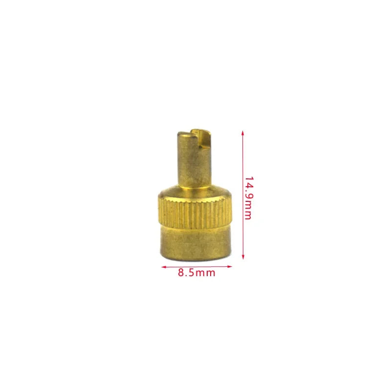 4pcs/10pcs/12pcs Slotted Head Valve Stem Caps with Core Remover Tool for Car Motorcycle Valve Caps Steel Copper