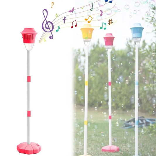 Rechargeable Bubble Maker With Stand With Night Light And Music Bubble Torch Automatic Vertical Bubbles Machine