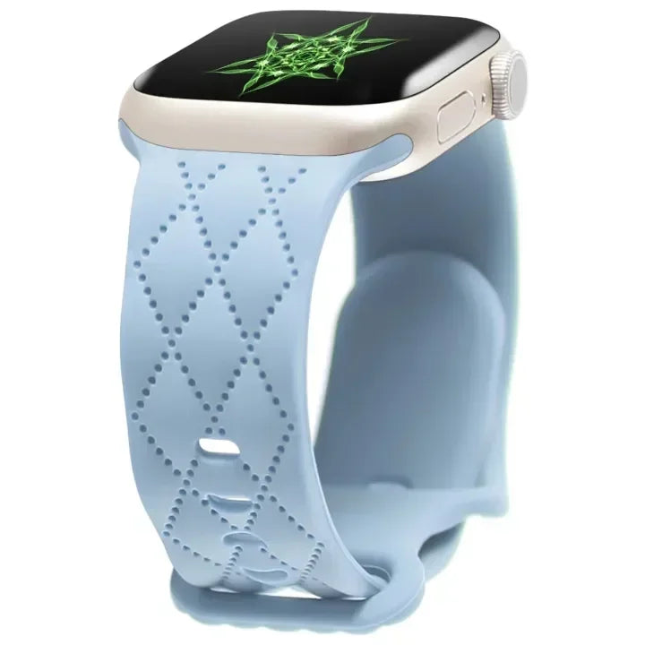 Engraved Silicone strap For Apple Watch Band 42mm 44mm 45mm 41mm 49mm 40mm bracelet correa iwatch Series 8 9 SE 7 6 5 4 3 Ultra