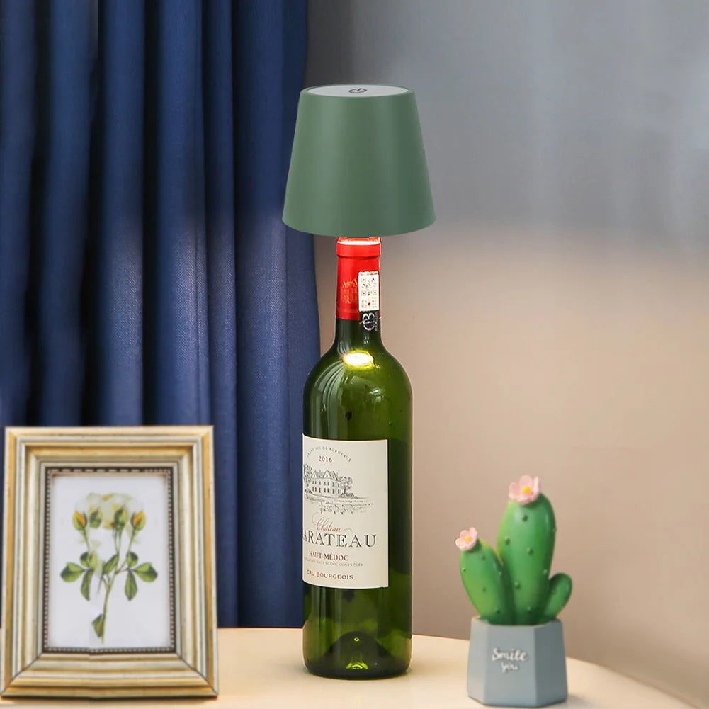 Wireless Wine Bottle Lamp Type-C Charging Touch Control Wine Bottle Light Dimming LED Table Lamp Bar Cafe Atmosphere Night Light