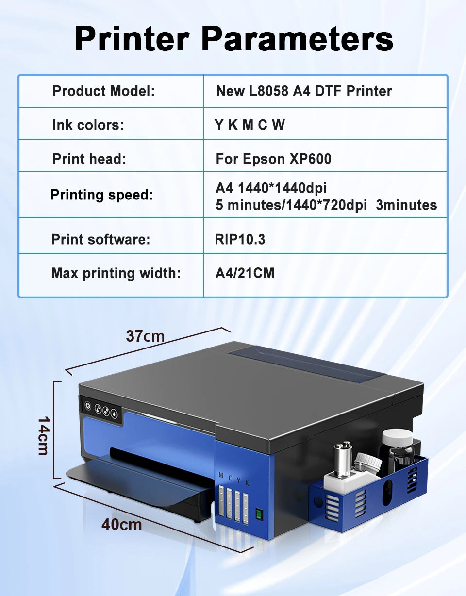8.2inch A4 DTF Printer For Epson XP600 Directly to Film Transfer Printer T shirt Printing Machine For Fabric L8058 DTF Printer