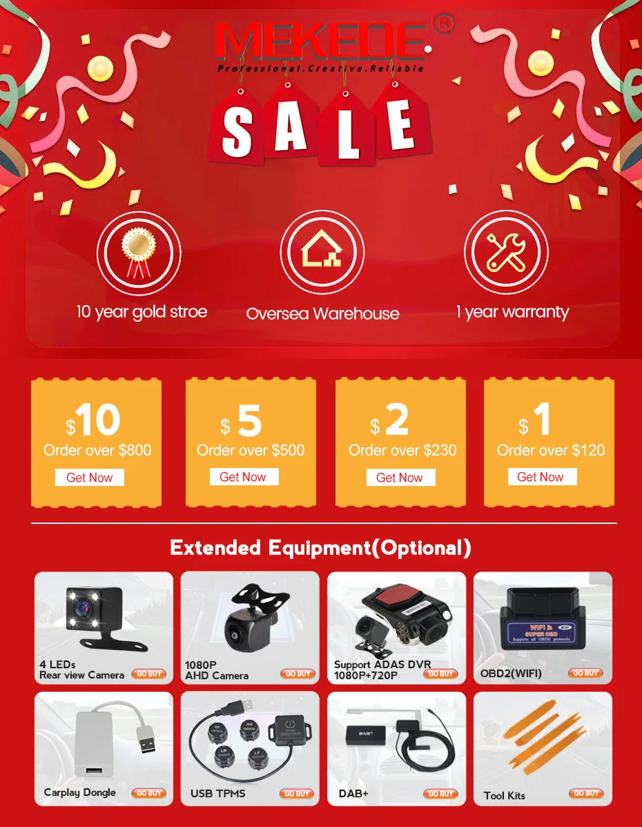 MEKEDE 7" 1Din for Universal Car Radio MP5 Touch Screen DVD Video Multimedia Player Support Mirror Lin-k BT SWC FM Camera Stereo