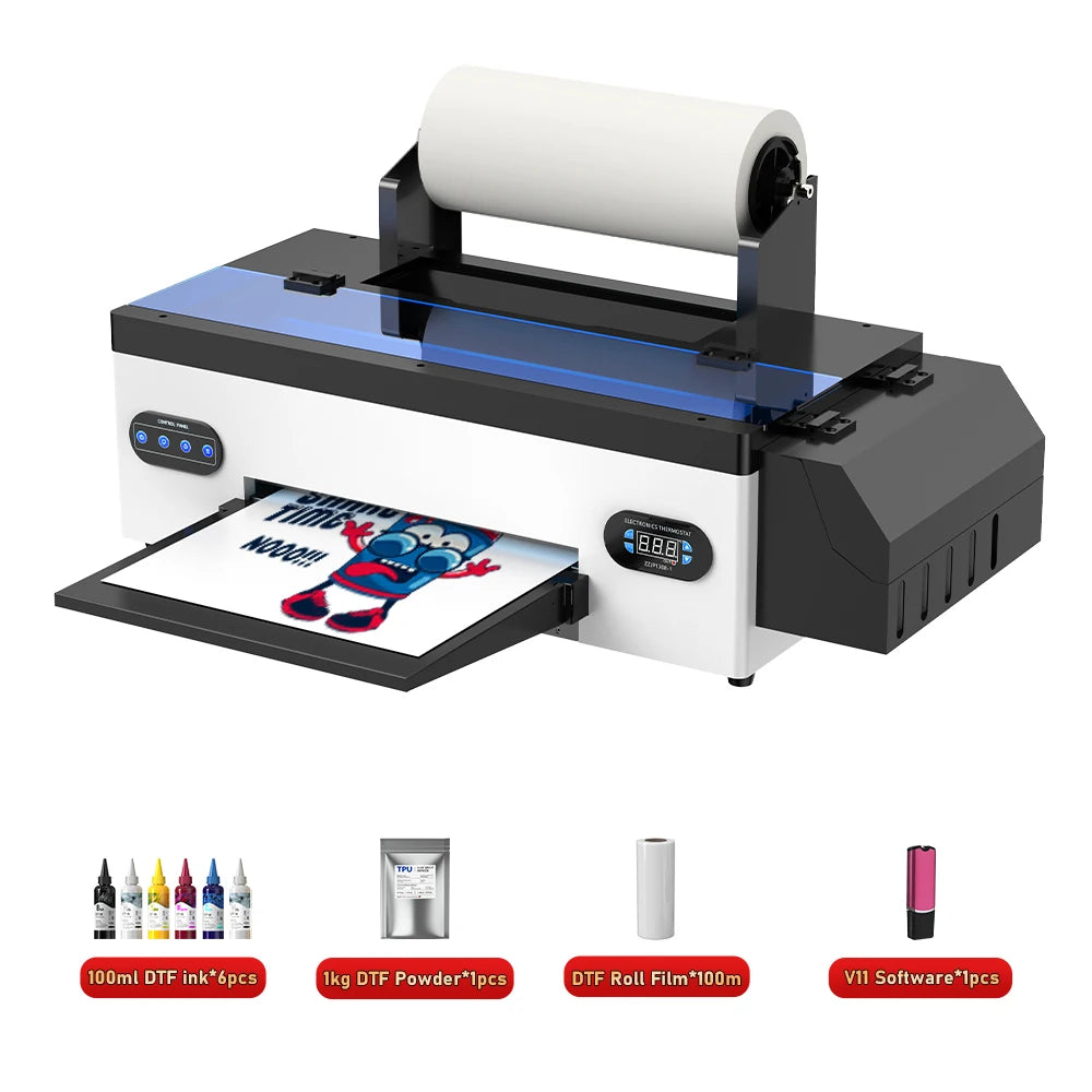 A3 DTF Printer R1390 Impresora dtf a3 T shirt Printing Machine with Roll Feeder DTF Transfer Printer For Fabric Hoodies Print