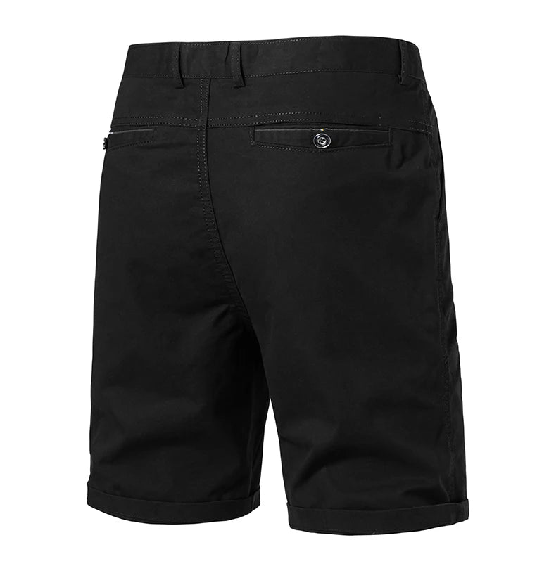 8 Colors Mens Cotton Casual Shorts Summer Business Casual Knee Pants Classic Khaki American Style Streetwear Golf Shorts Beige