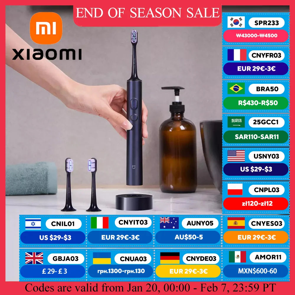 XIAOMI MIJIA T700 Sonic Electric Toothbrush Ultrasonic Vibration Teeth Whitening Oral Clean Brush Smart APP Electric Tooth Brush