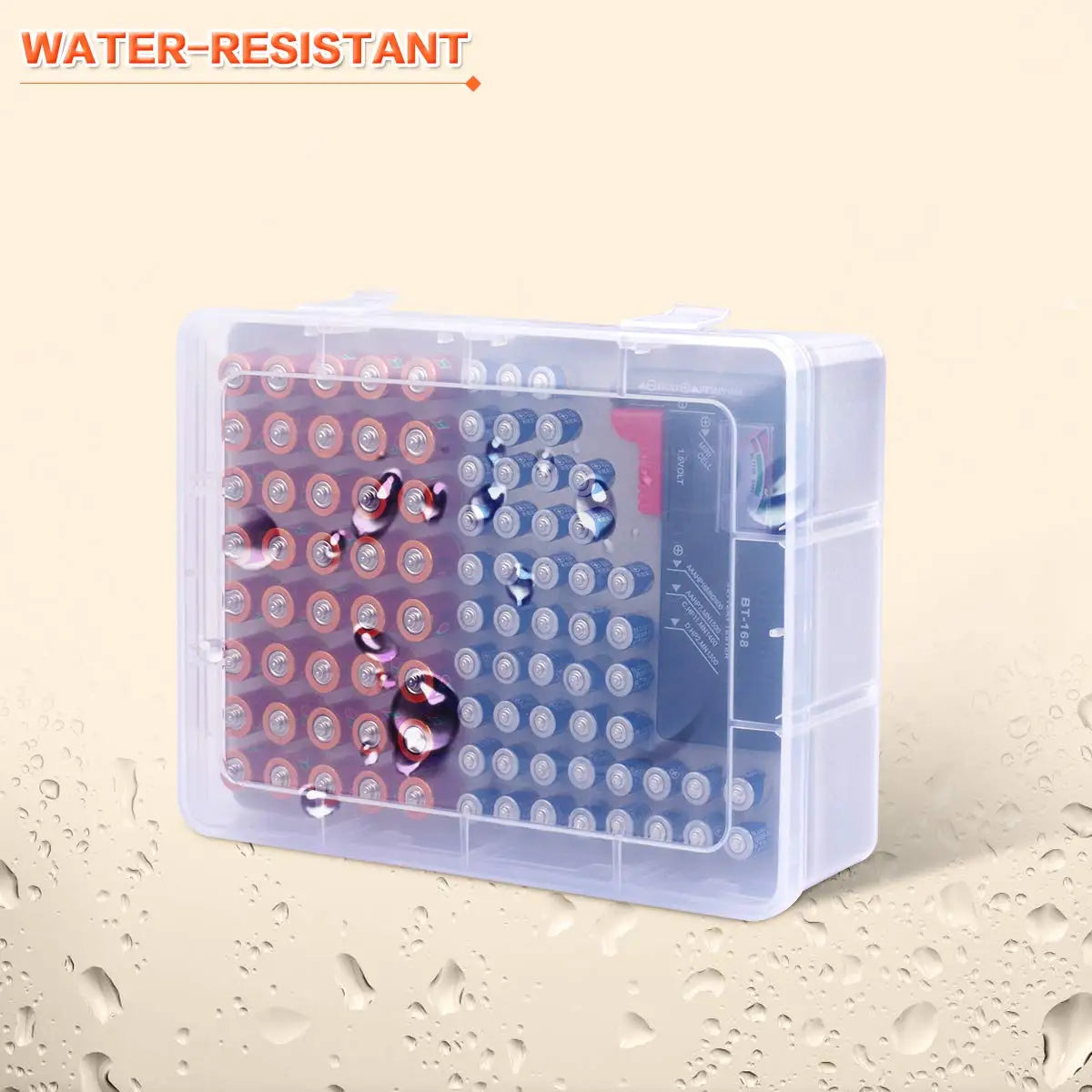 Battery Storage Organizer Box with Battery Tester, Garage Caddy Case Holder Container Bag Holds 90+ Batteries 40 AA