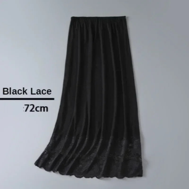 Summer 3 Lengths Womens Lace Underskirt Petticoat Under Dress Long Skirt Safety Skirt Lining Oversize Under Dress Slip
