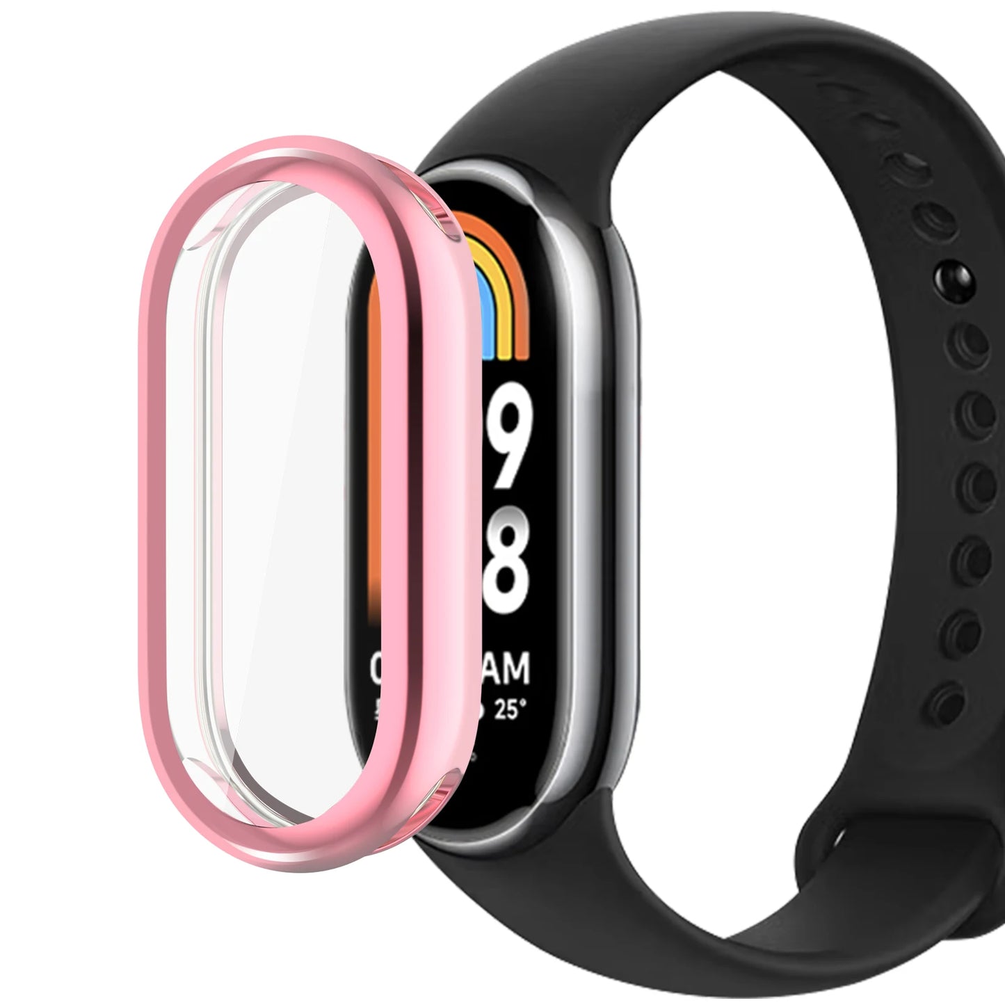 Full Cover Case for Mi Band 8 Screen Protector 3D Film for Xiaomi Miband 8 NFC Shockproof Frame Case Cover Protection