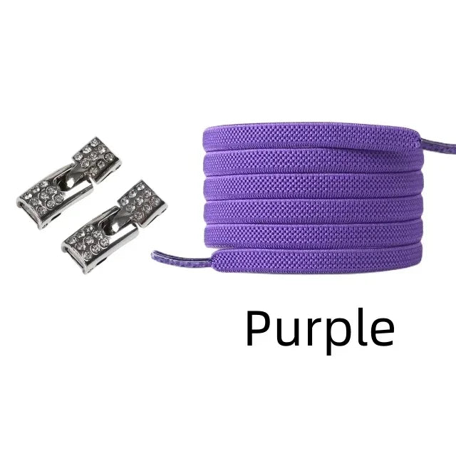Elastic Laces Sneakers Diamond Cross Locks Shoelaces Without ties Kids Adult 8MM Width No Tie Shoe laces Rubber Bands Shoelace
