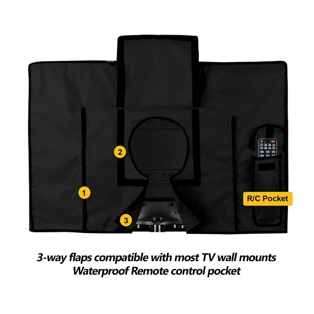 1pc 600D Outdoor TV Cover, TV Protective Cover, Waterproof & Dustproof, To Protect Television, Outdoor Patio Furniture Cover