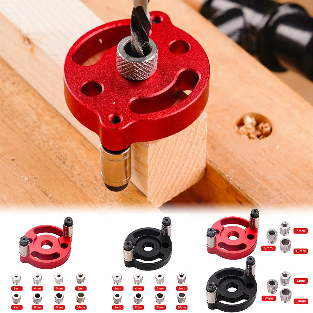 3-10mm Vertical Aluminum Alloy Woodworking Punching Machine with Self Guided Locator Fixture Kit for DIY Furniture Connection