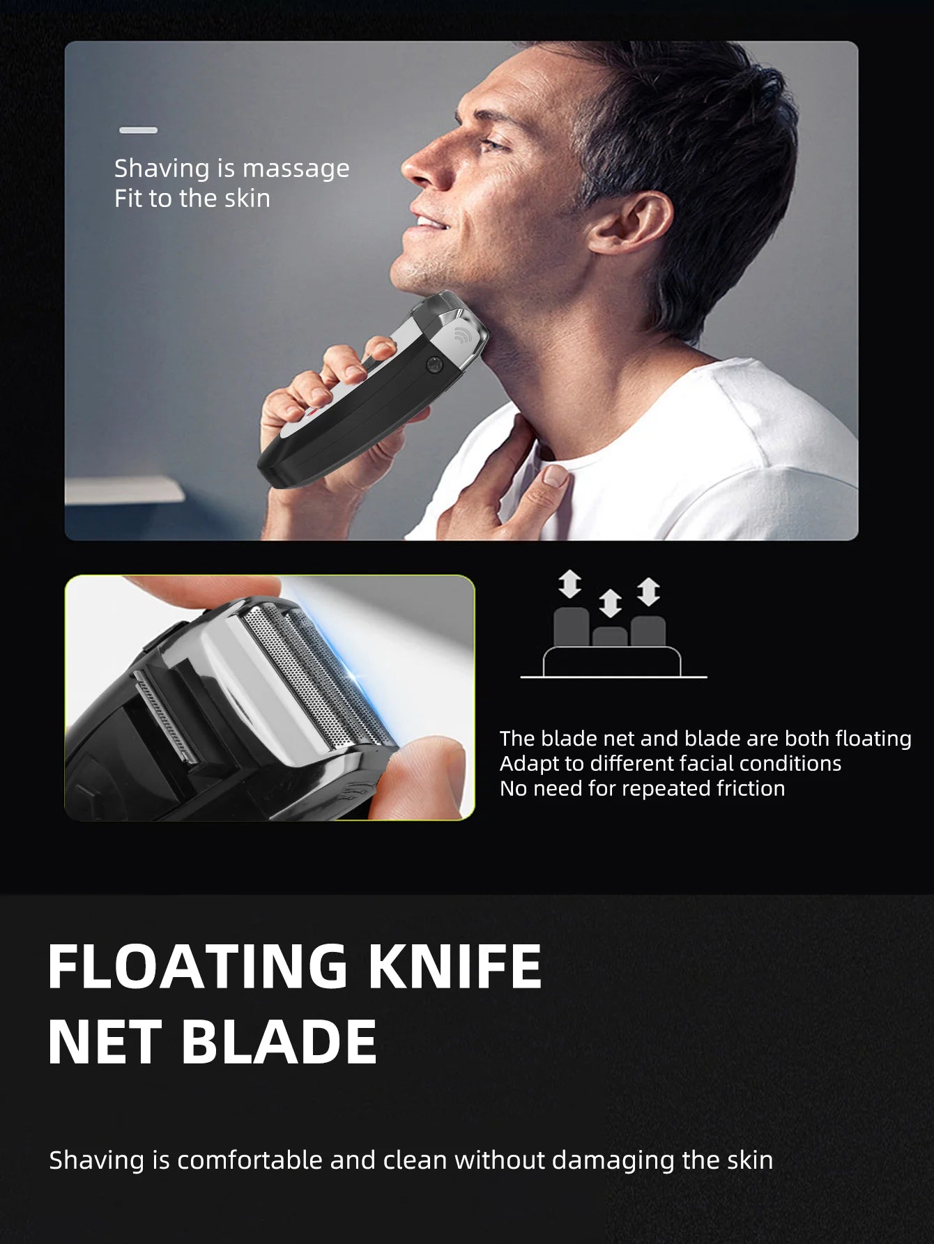 Kemei KM-9038 Foil Professional Electric Shaver Portable Razor Rechargeable Beard Trimmer USB Hair Shaving Machine for Men