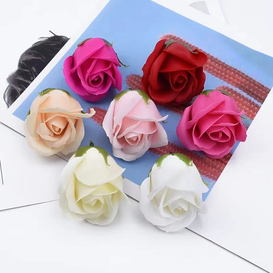 Soap Rose Flower Wedding Wall Home Garden Garland Decor Holiday Party festival Diy Gift box Bride bouquet Wrist Flower Ornaments