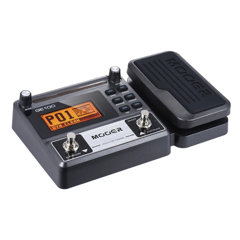 MOOER GE100 Guitar Multi-effects Processor Effect Pedal with Loop Record Tuning Tap Tempo Rhythm Scale & Chord Lesson Function