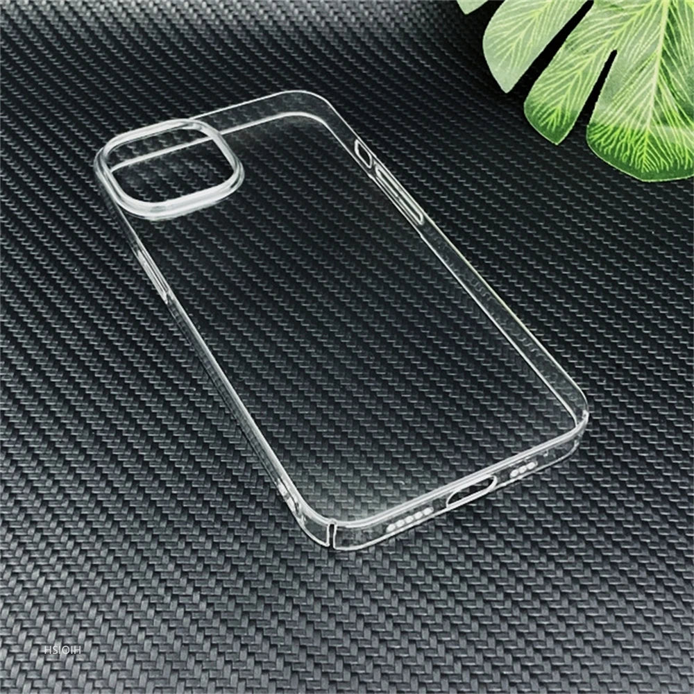 Ultra Clear PC Hard Case for iPhone 11 12 13 14 15 16 Pro X XR XS Max mini Plus Case Slim Transparent Protective Back Cover