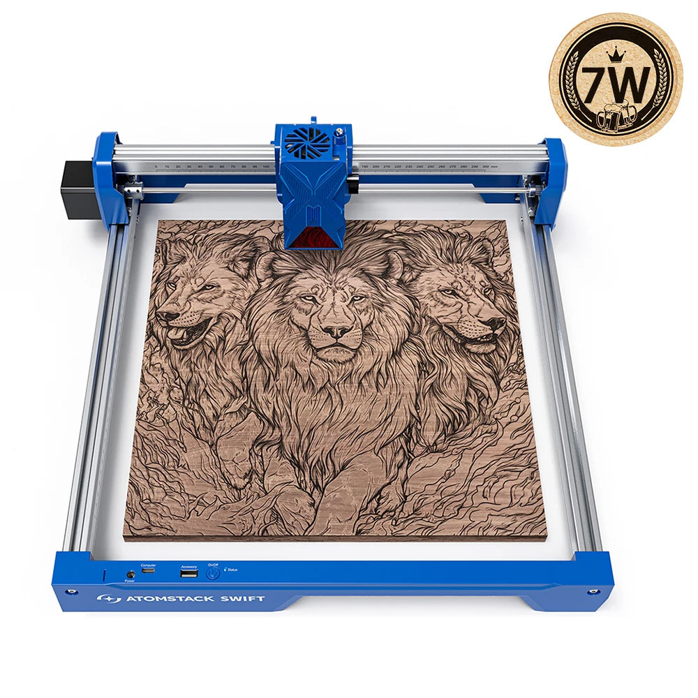 ATOMSTACK Swift 7W Portable Laser Engraver DIY Laser Cut Engraving Machine Engrave Logo Wood Painted Acrylic Glass Leather