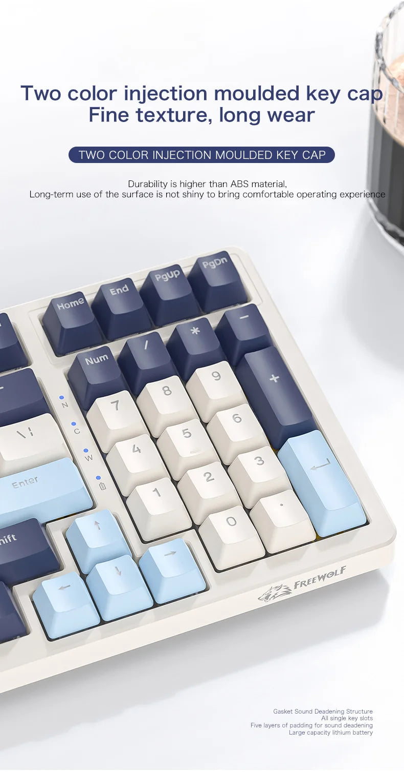 K8 100 Key Wireless Mechanical Keyboard Tri-mode Connection,Full Key Hot Swap,lighting Effects,Gasket Muffler Structure, Laptops