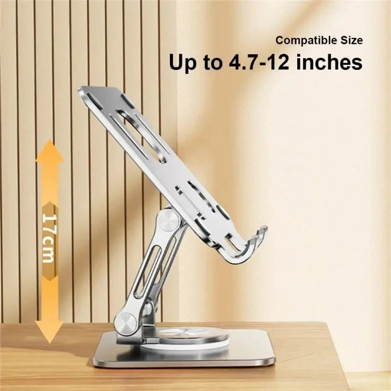 360 Rotation Foldable Laptop Bracket Mobile Phone Tablet Bracket Aluminum Alloy Desktop Lazy Backet Height Adjustable for iPad