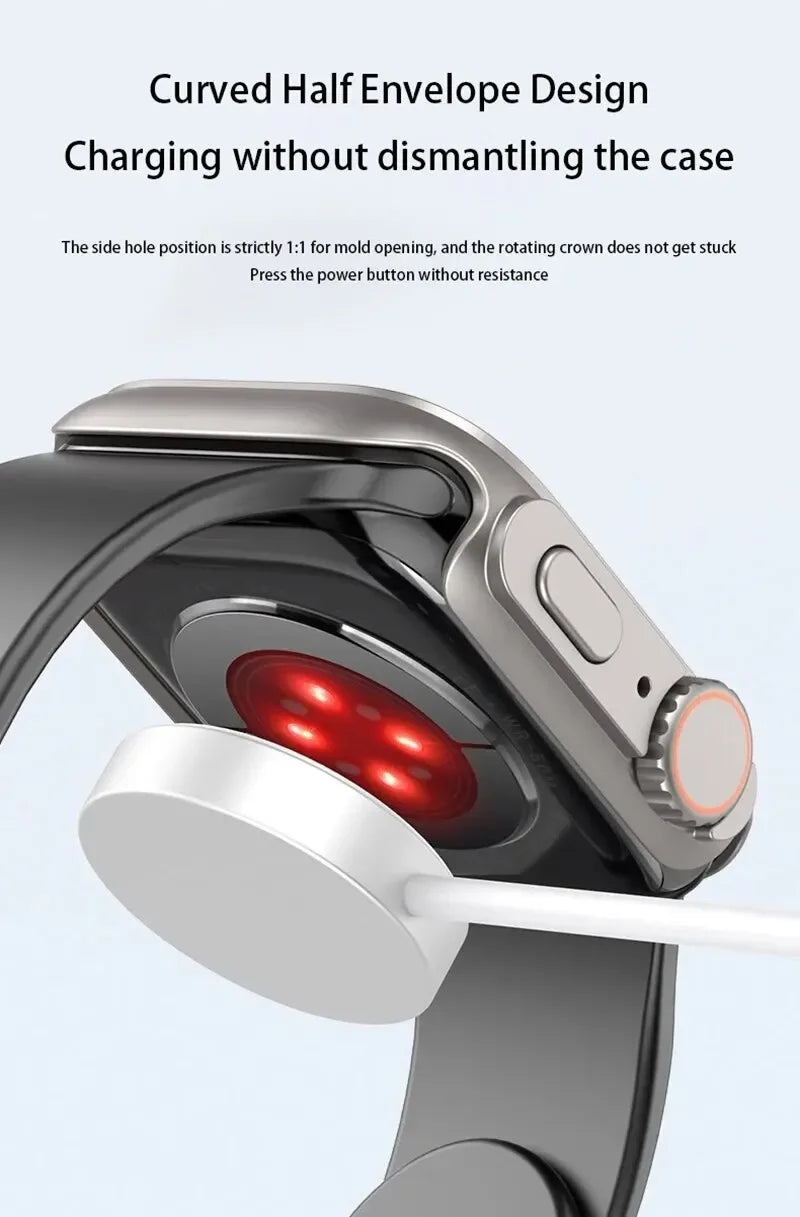 2PCS Case Glass+Case For Apple Watch 42 46 44 45 41 40mm Screen Protector Cover Change Ultra Bumper IWatch Series10 9 8 7 SE 6 5