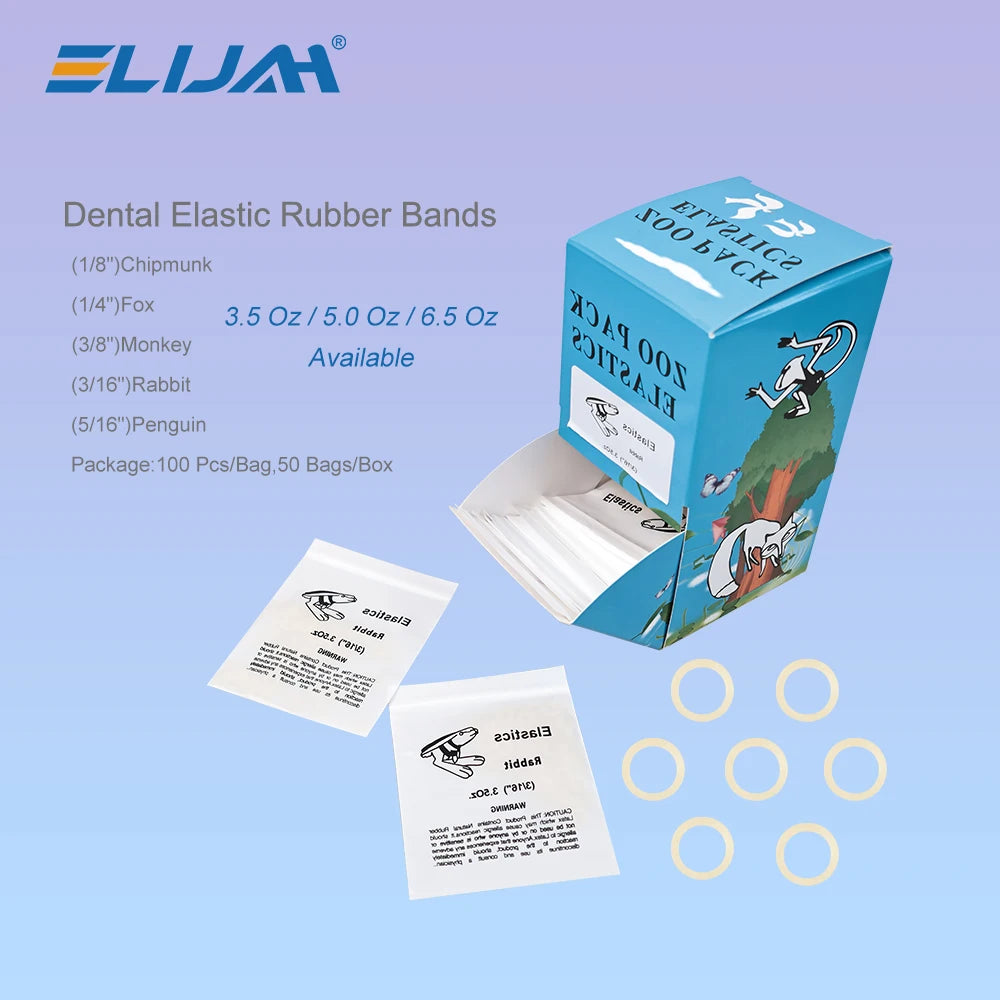 5000Pcs Dental Rubber Band Orthodontic Ligation O-Ring  Animal Traction Rings Fox Chipmunk Rabbit Orthodontics Braces Elastics
