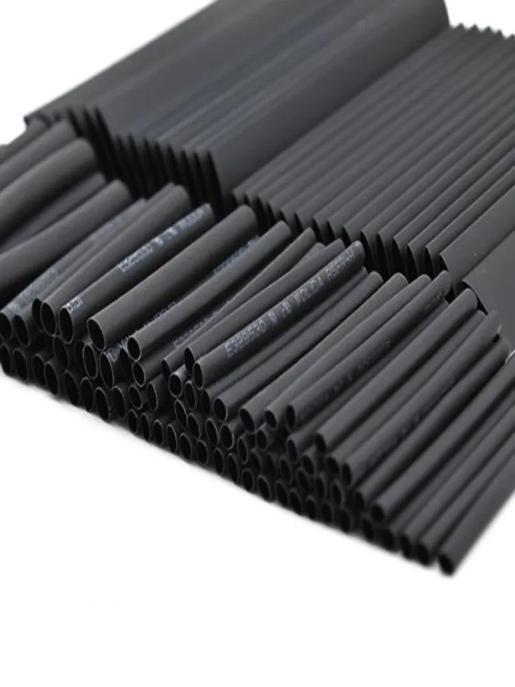 127Pcs/lot Black Heat Shrink Sleeving Set Thermoresistant Tube Shrink Wrapping Wire Cable Polyolefin Wrap Tubing