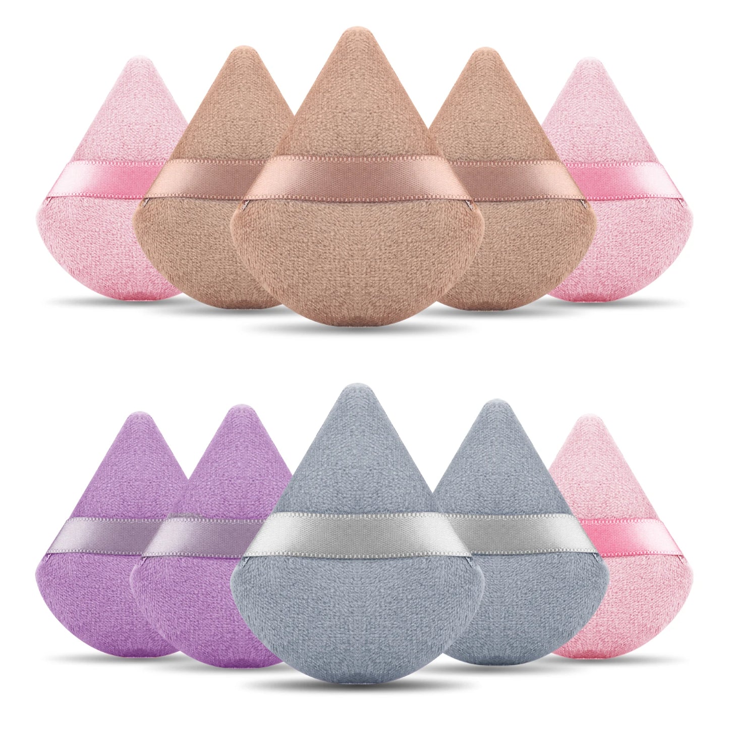 Powder Puff,10Pcs Daily Triangle Double layer sponge Reusable Cosmetic powder puff For Makeup, Foundation