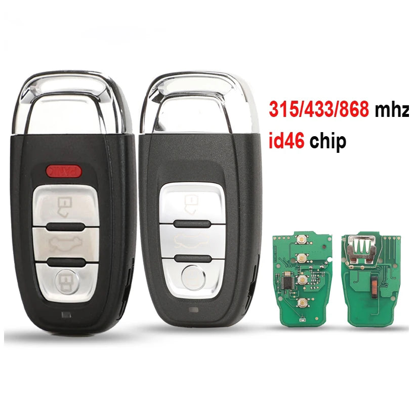 jingyuqin 3 Buttons Remote Car Key Shell 315MHZ/433mhz/868MHZ For Audi A4L Q5 Remote System Smart Key