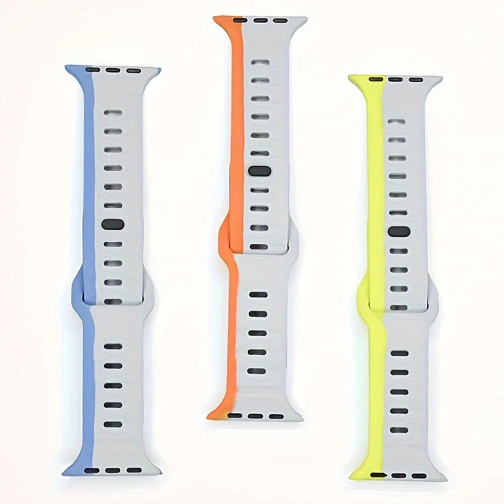 Silicone Sport Strap For Apple Watch Band Ultra2 49mm 45mm 40mm 44mm 42mm 46mm 41mm Correa Bracelet iWatch Series 10 9 8 7 6 5 4