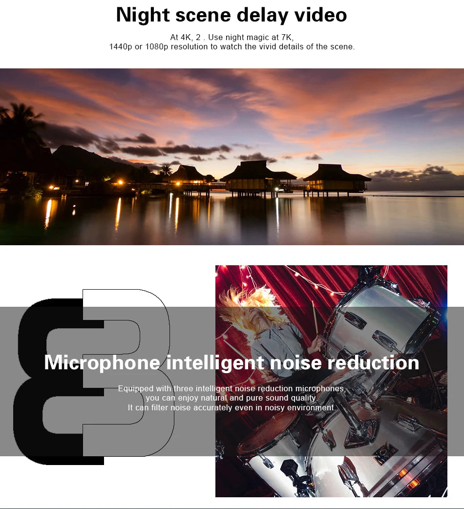 GoPro hero 8 Black stable 4K video 12MP photo portable 1080p live broadcast Motorcycle and Skiing Sports go pro Camera