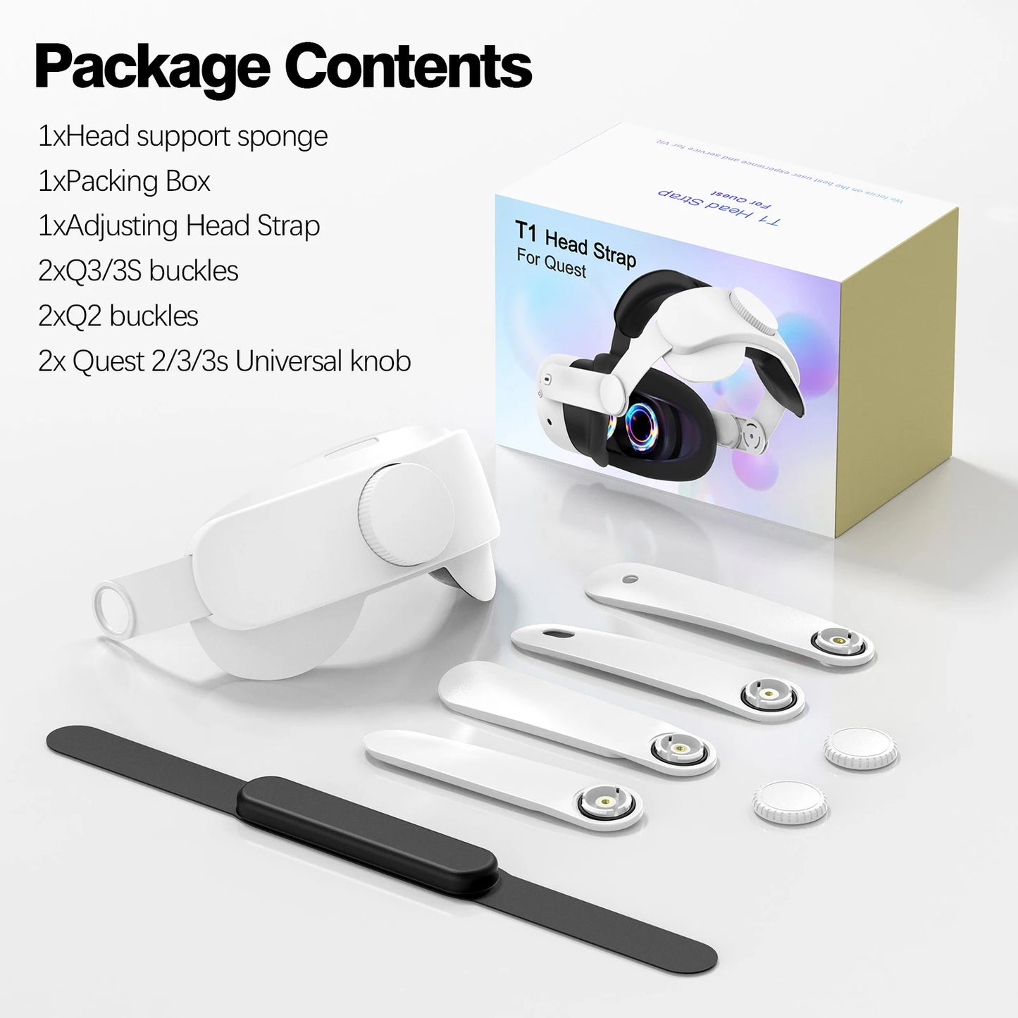 Headband compatible with Oculus Quest 2/Quest 3/3S, VR accessories, replaceable adjustable Elite Headband for enhanced comfort