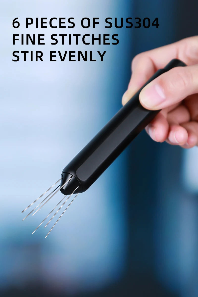 Shrinkable Portable Coffee Powder Stirring Needle 304 Stainless Steel Stainless Steel Espresso Needle Distributor With Base