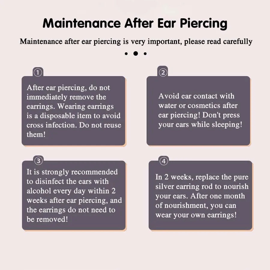 2PCS Disposable Ear Piercing Gun with Built-in Ear Studs & 2pcs Cubic Zirconia Earrings-For Home Use Ear Piercing Kit