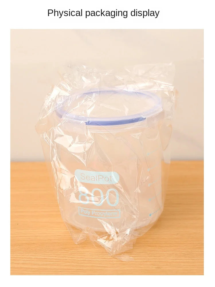 5Pcs Sealed Storage Box Transparent Kitchen Food Grain Organizer Storage Tank Plastic Large capacity Moisture-proof Sealed Jars