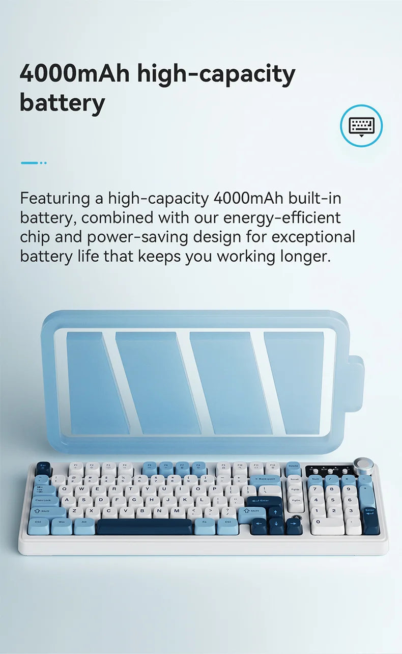 AJAZZ AF98 wireless\wired-film keyboard film keyboard feel 99-key desktop computer external office gaming game home typing