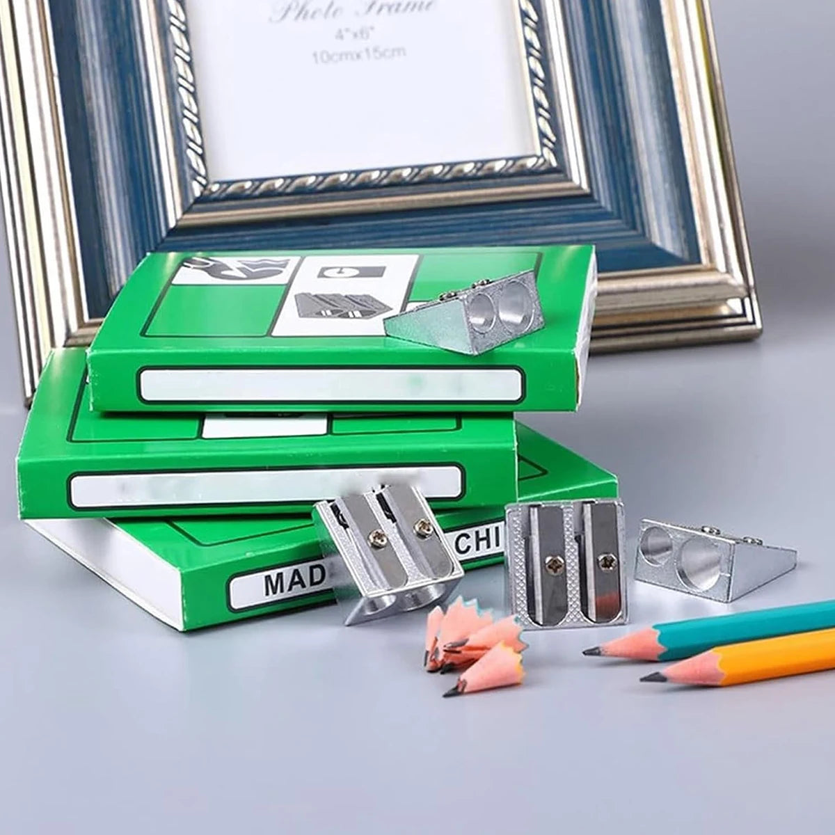 Magnesium Pencil Sharpener, Kum Magnesium Pencil Sharpener, Kum 2-Hole Pencil Sharpener Magnesium Alloy Wedge Profile, Metal Pen