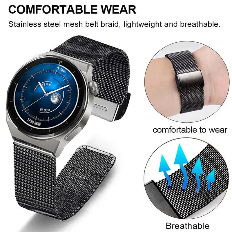 22mm 20mm Milanese Loop Strap For Samsung Galaxy Watch 7 6 5 4 44mm 40mm S3 Active 2 Amazfit Bracelet Huawei GT 3 4 46mm 2e Band