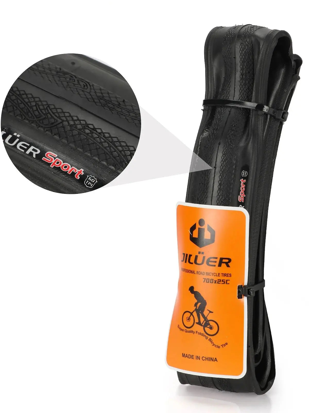 High-Performance 700C Road Bike Tires - 60TPI Puncture Resistant & Foldable Black/Yellow, Ultralight Bike Inner Tube 700x25c