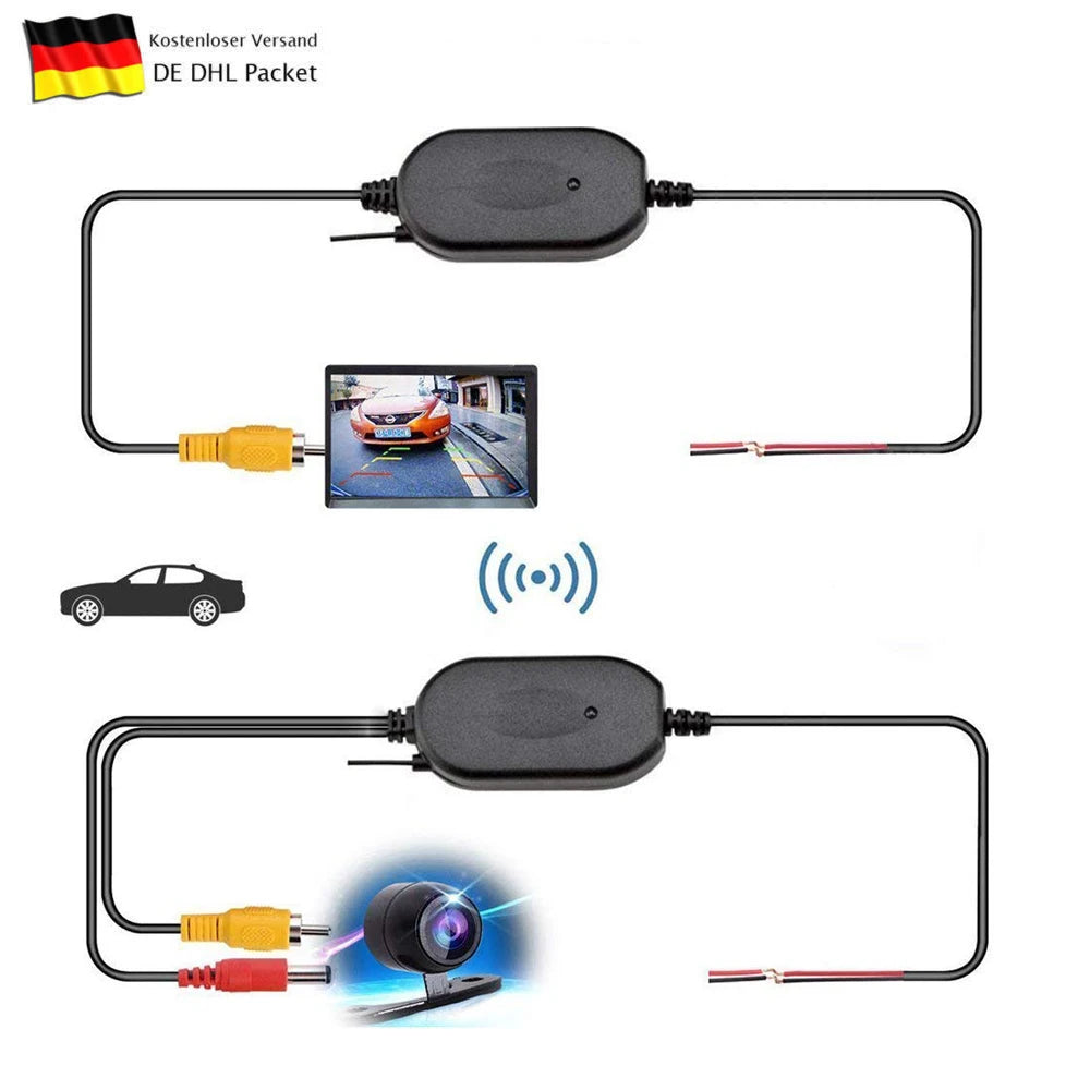 AMPrime 2.4G Wireless Module Transmitter & Receiver Car Reverse Rear View Backup Camera Monitor Parking Assistance Vehicle Cam