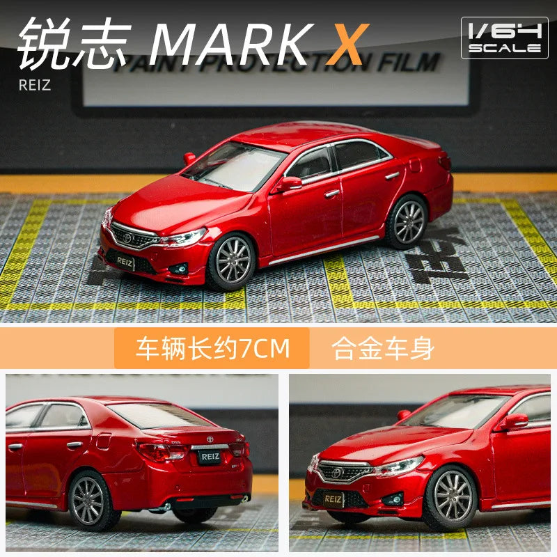 1:64 Gcd Toyota Reizhi Mark X Small Scale Static Miniature Imitation Alloy Car Model Toy Collection Display Gifts