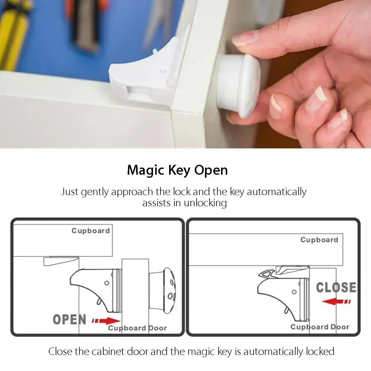 DHDH Magnetic Baby Safety Lock Children Protection Invisible Drawer Latch Cabinet Door Lock Limiter Children Security