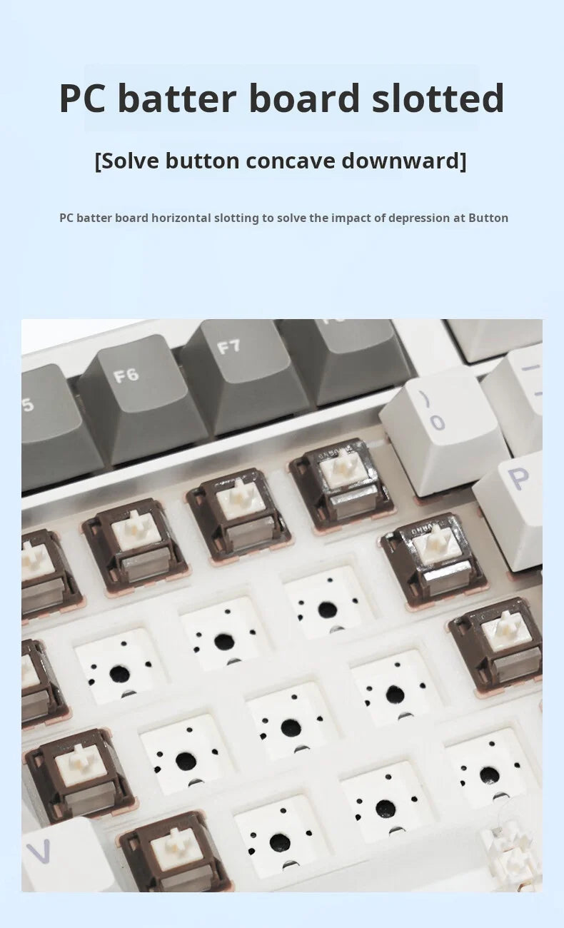 AULA F108pro Mechanical Keyboard Three-mode Bluetooth /2.4G/ Wired Customized Full-key Hot-swapable Gasket Structure RGB Light e