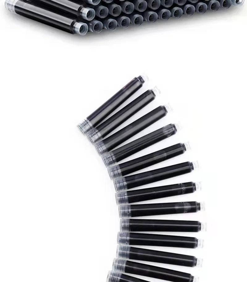 50pcs Fountain Pen Ink Cartridge Refills Bottle 4 Color Disposable Dia 3.4mm 2.6mm  School Office Stationery Supplies CW-159