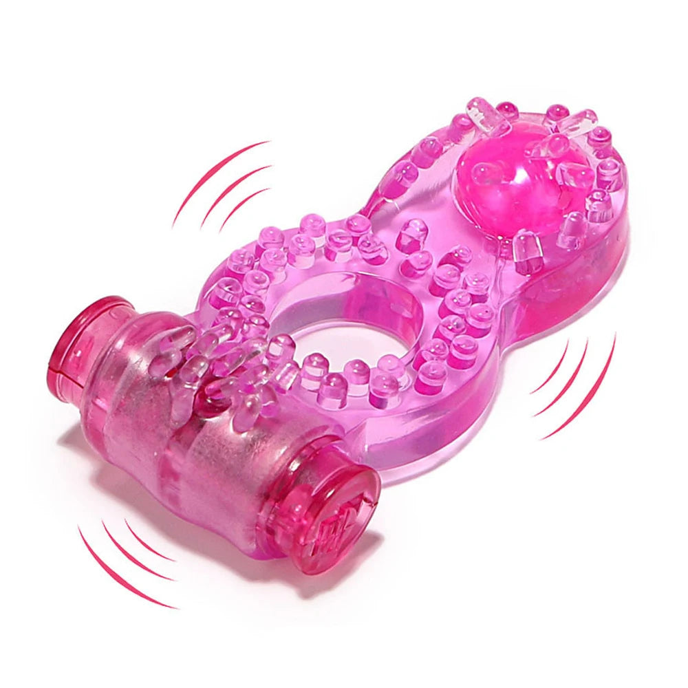 Cock Ring Vibrator Strong Penis Erect Penis Ring Crystal Butterfly Vibrating Rings Enhance Sex Ability Product Sex Toys For Men