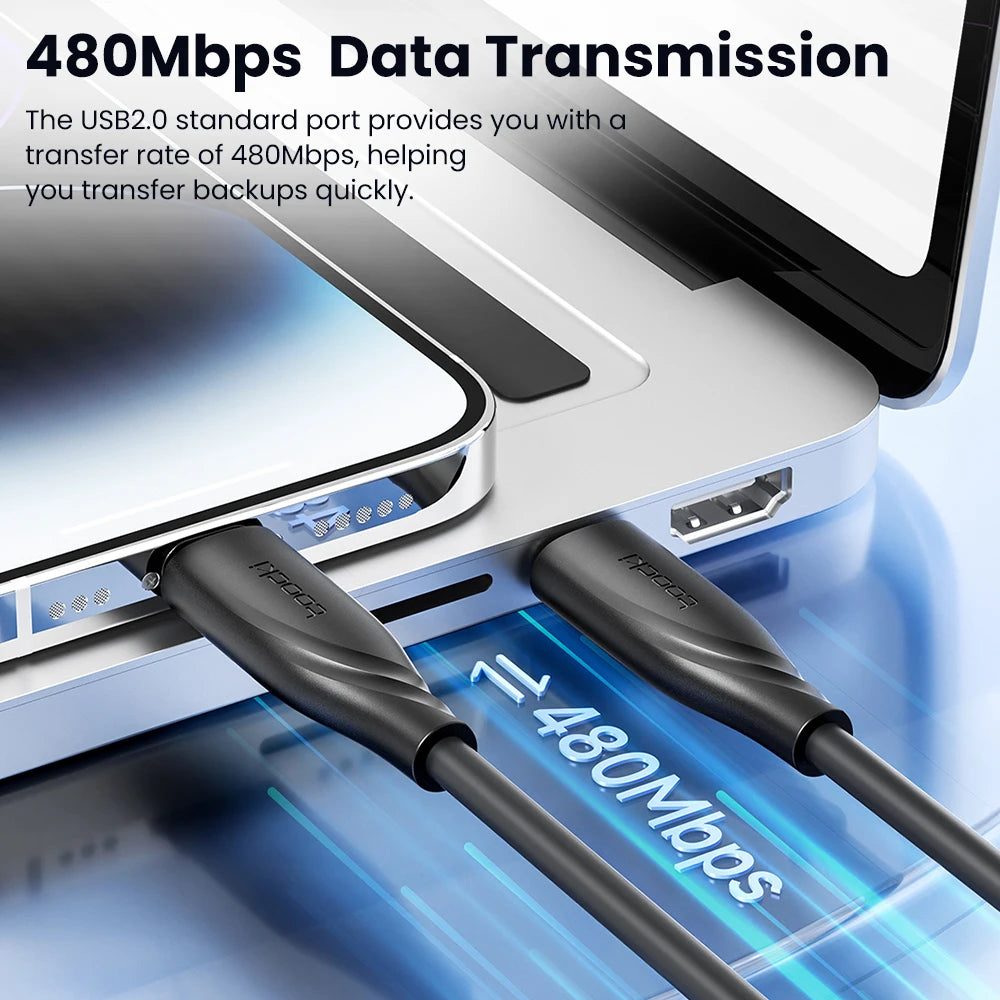 Toocki PD 20W Cable For iPhone 14 13 12 11 Pro Max 8 7 Plus Macbook 2.4A Fast Charging USB C To Lighting Cable Data Wire 1M 2M