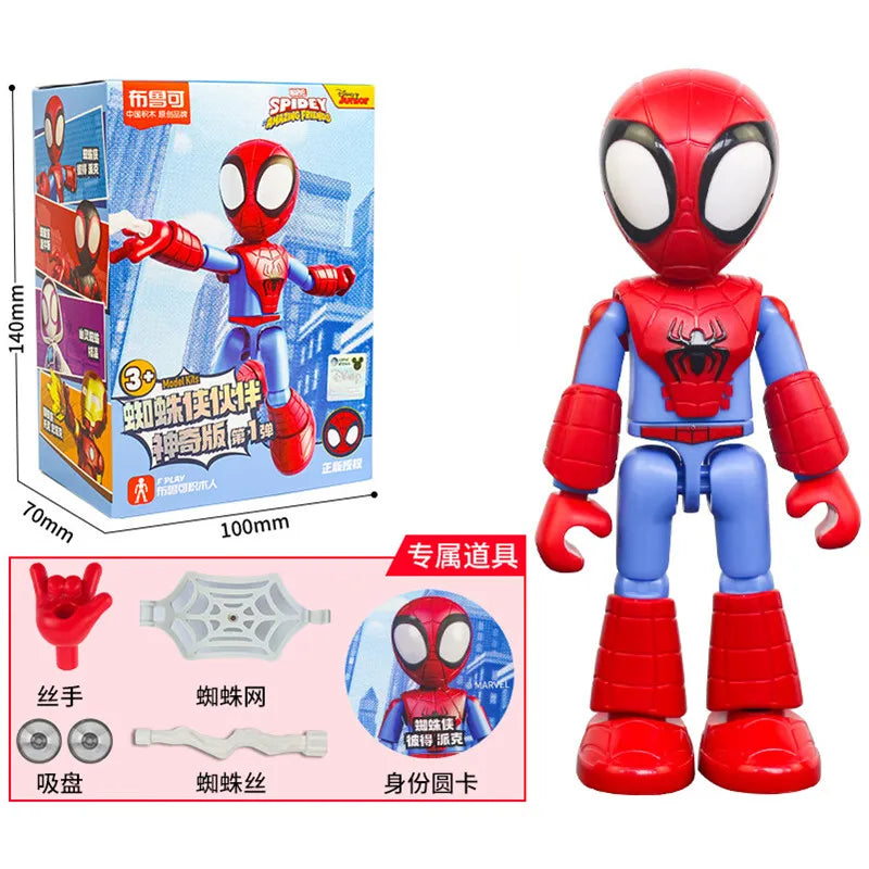 12cm Marvel Spider Amazing Friends 3 Blind box Model kits  Spider Man Peter Parker Miles Gwen  Action Figure Splicing toys