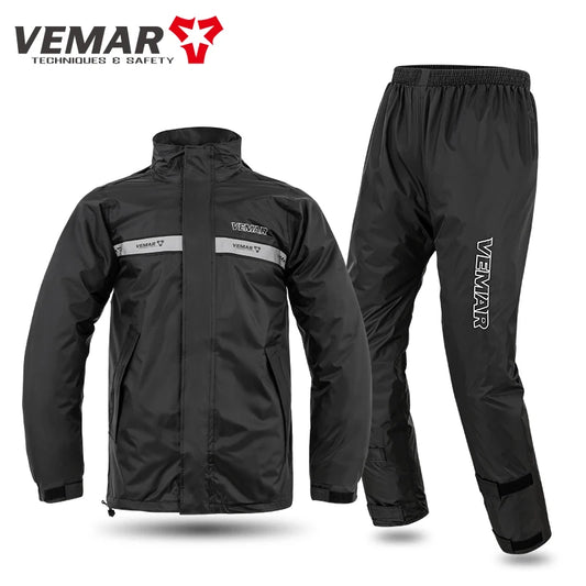 Men Women VEMAR Motorcycle Rain Suit - Heavy Duty Waterproof Jacket & Pants Set for Delivery Riders/Moto/Bike Riding