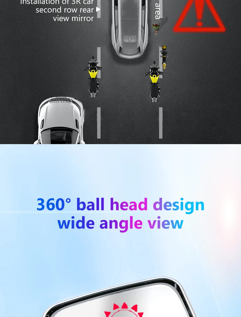 SEAMETAL Car Rearview Mirror Auxiliary Blind Spot Wide-angle Mirror Adjustable Mirror Exit The Car Auxiliary Observation Mirror
